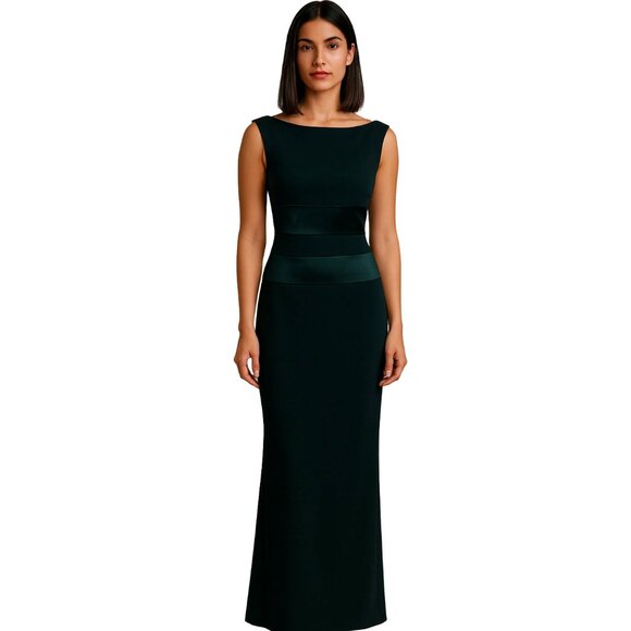 Vintage CACHÉ Hunter Green Floor-Length Gown Size 12 Elegant Evening Prom Maxi - Picture 1 of 4